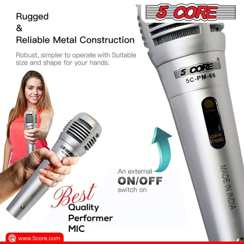 5Core XLR Mikrofon Dynamisch - Studio & Karaoke Gesangsmikrofon