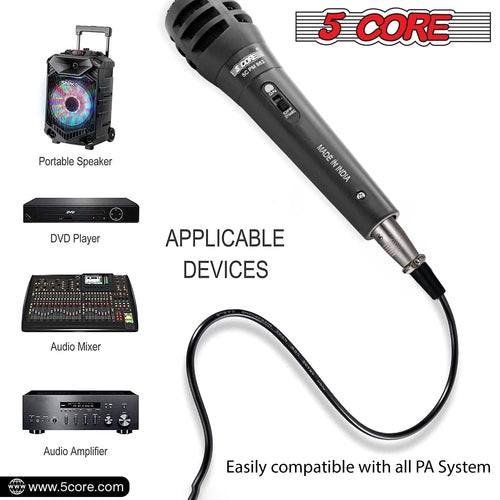 5Core XLR Handmikrofon Dynamisch PM-883 - Karaoke & Studio Gesangsmikrofon