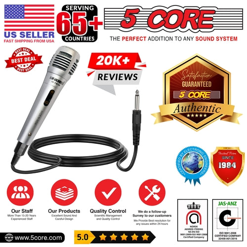 5Core XLR Mikrofon Dynamisch - Studio & Karaoke Gesangsmikrofon