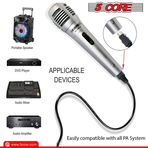 5Core XLR Mikrofon Dynamisch - Studio & Karaoke Gesangsmikrofon
