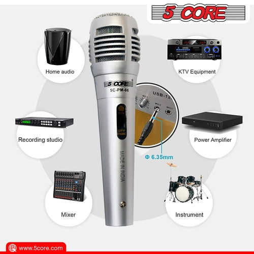 5Core XLR Mikrofon Dynamisch - Studio & Karaoke Gesangsmikrofon