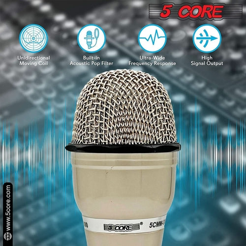 5Core XLR Handmikrofon Dynamisch PM 301 - Karaoke & Studio Gesangsmikrofon
