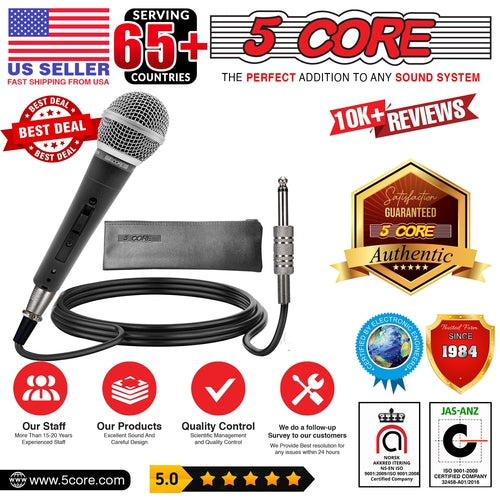 5Core XLR Mikrofon Dynamisch ND-58 - Karaoke & Studio Gesangsmikrofon