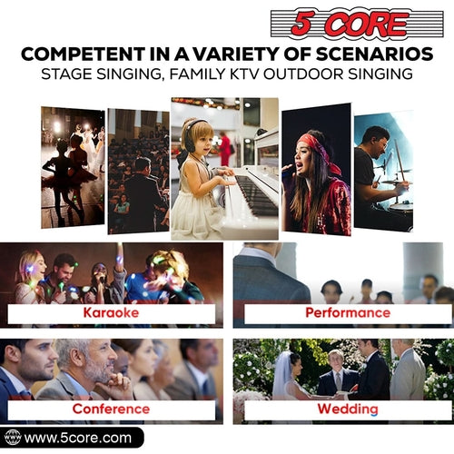 5Core XLR Handmikrofon Dynamisch - Karaoke & Studio Gesangsmikrofon