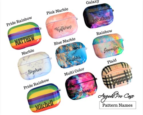 Custom AirPods Pro Case - Rainbow Cursive Design