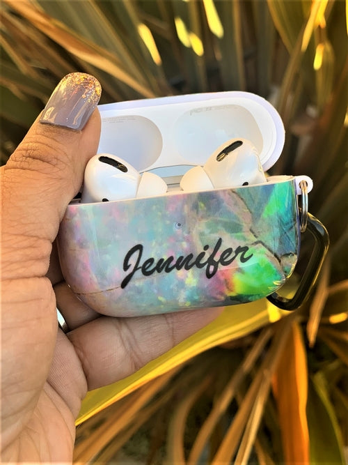 Custom AirPods Pro Case - Rainbow Cursive Design