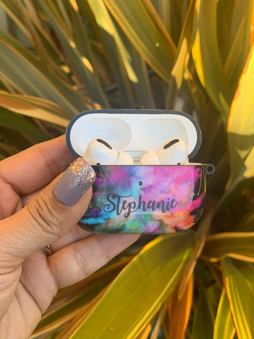 Custom AirPods Pro Case - Rainbow Cursive Design