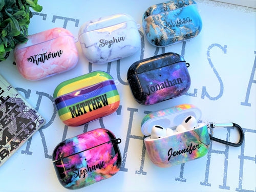 Custom AirPods Pro Case - Rainbow Cursive Design